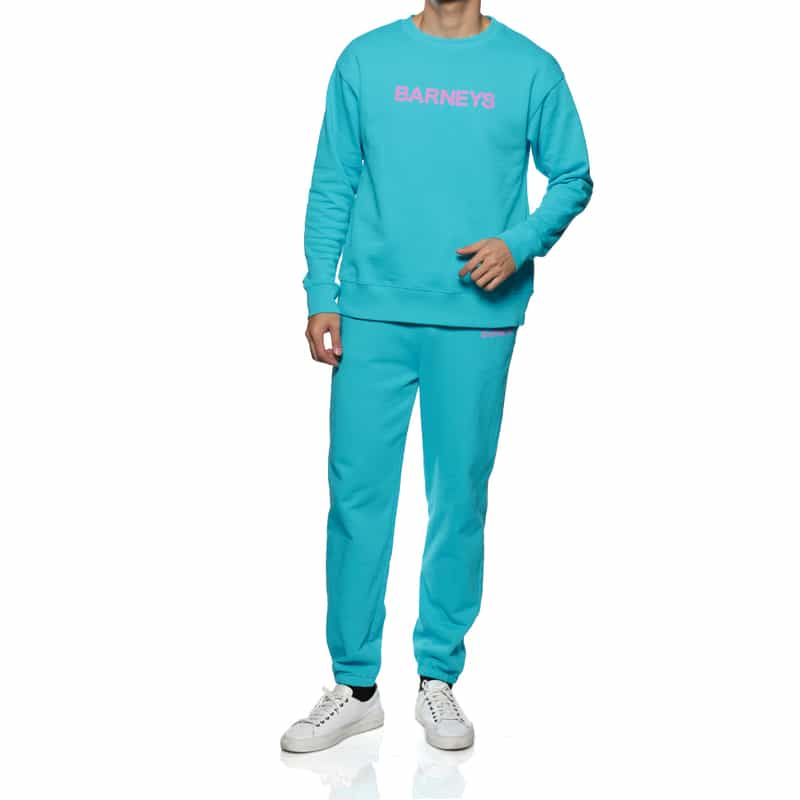 BARNEYS NEW YORK "BARNEYS" ロゴ入りスウェットプルオーバー BLUE