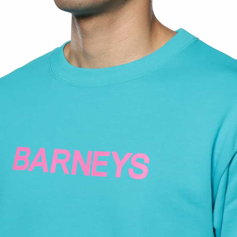 BARNEYS NEW YORK "BARNEYS" ロゴ入りスウェットプルオーバー BLUE