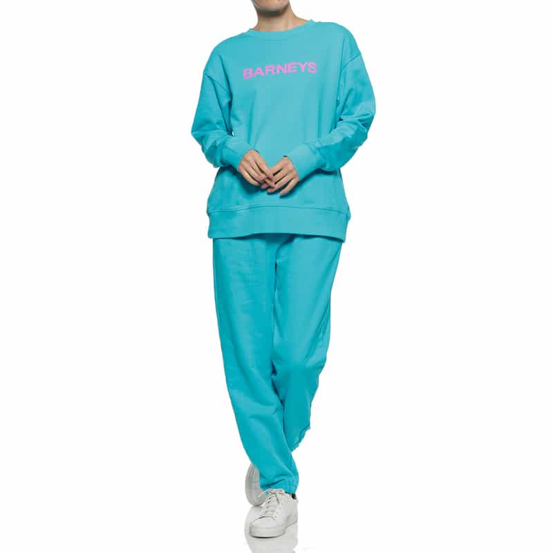 BARNEYS NEW YORK "BARNEYS" ロゴ入りスウェットプルオーバー BLUE