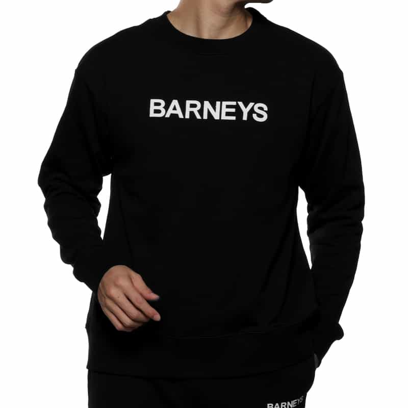 BARNEYS NEW YORK "BARNEYS" ロゴ入りスウェットプルオーバー BLACK