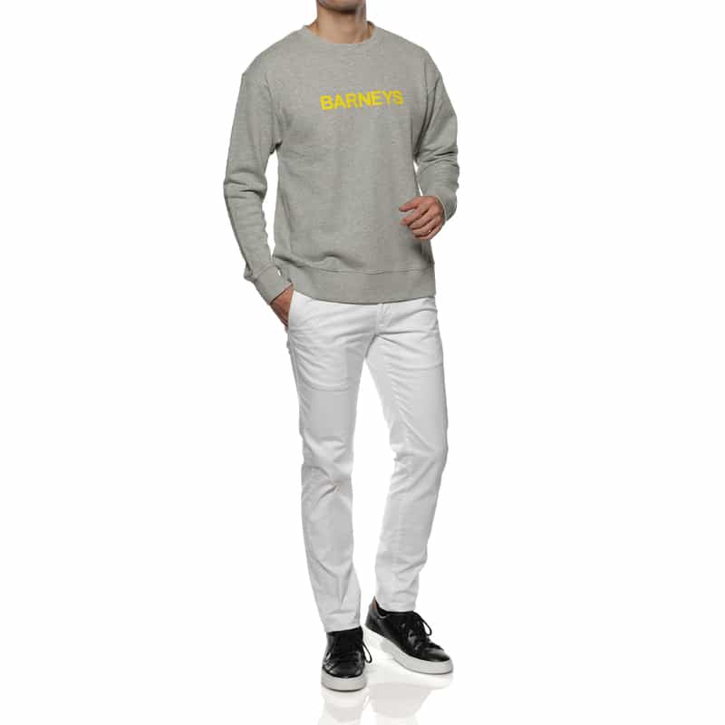 BARNEYS NEW YORK "BARNEYS" ロゴ入りスウェットプルオーバー YELLOW
