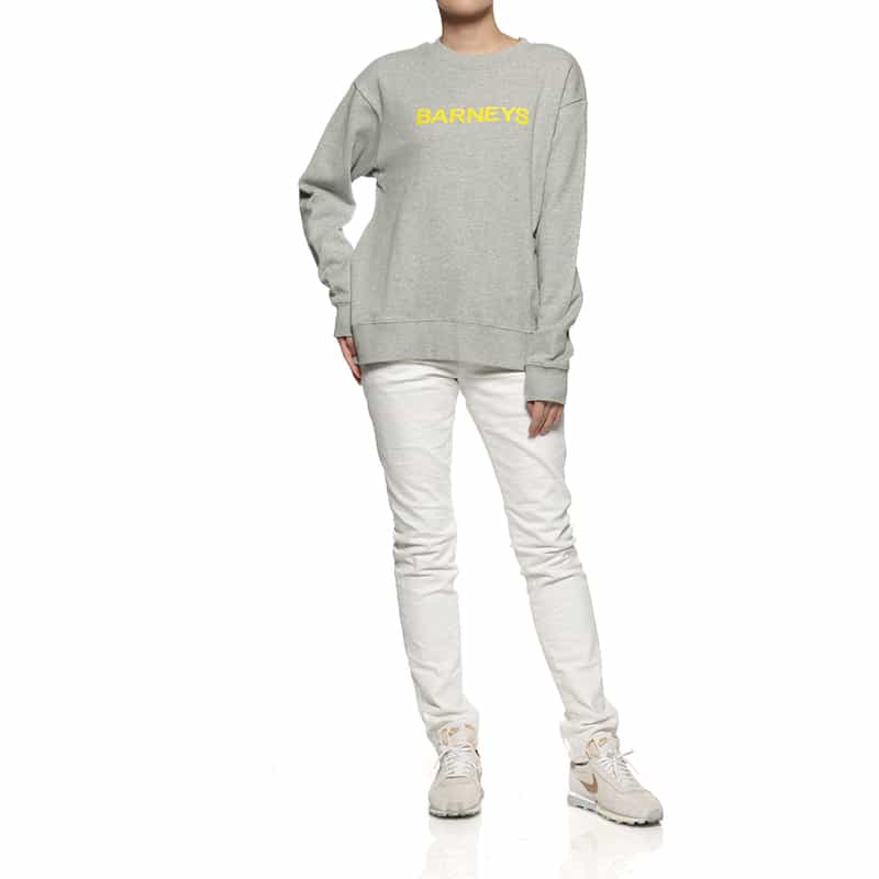 BARNEYS NEW YORK "BARNEYS" ロゴ入りスウェットプルオーバー YELLOW