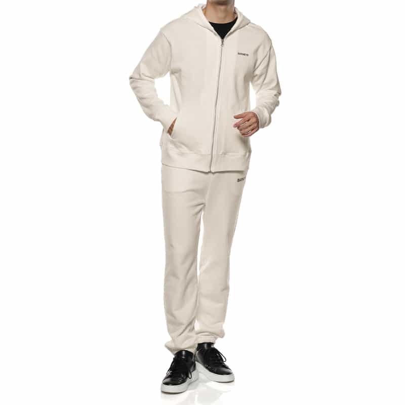 BARNEYS NEW YORK "BARNEYS" ロゴ入りスウェットジップパーカ WHITE