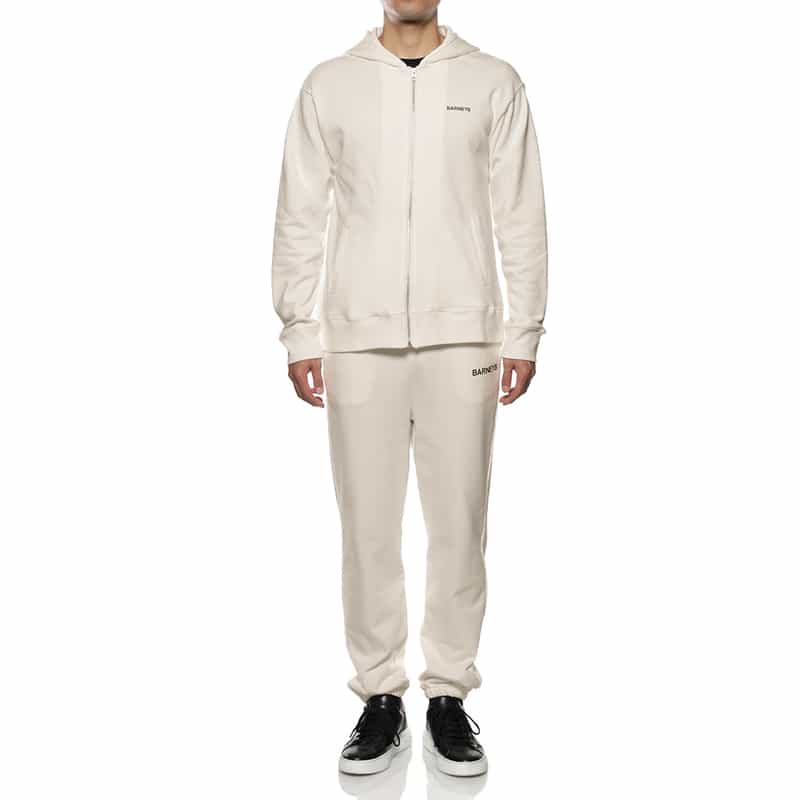 BARNEYS NEW YORK "BARNEYS" ロゴ入りスウェットジップパーカ WHITE
