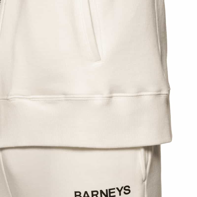 BARNEYS NEW YORK "BARNEYS" ロゴ入りスウェットジップパーカ WHITE