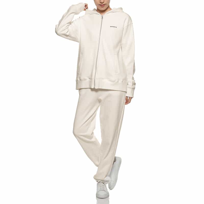 BARNEYS NEW YORK "BARNEYS" ロゴ入りスウェットジップパーカ WHITE
