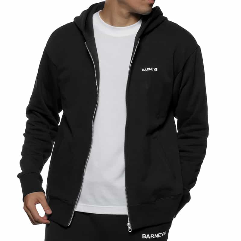 BARNEYS NEW YORK "BARNEYS" ロゴ入りスウェットジップパーカ BLACK