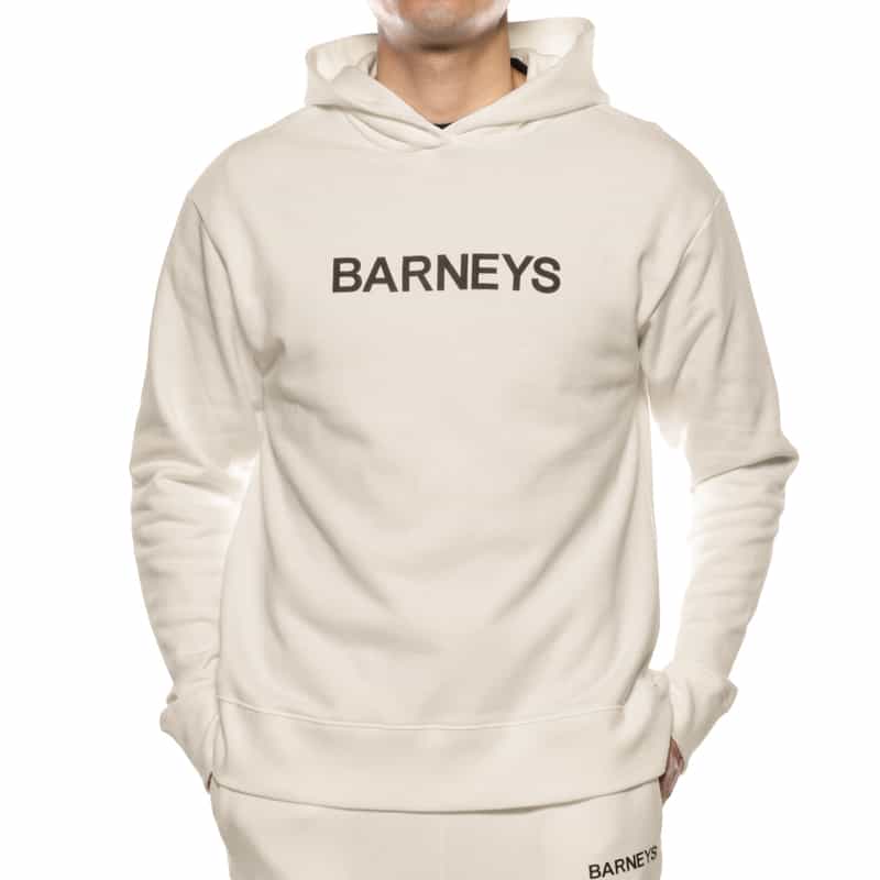 BARNEYS NEW YORK "BARNEYS" ロゴ入りスウェットフーディ WHITE