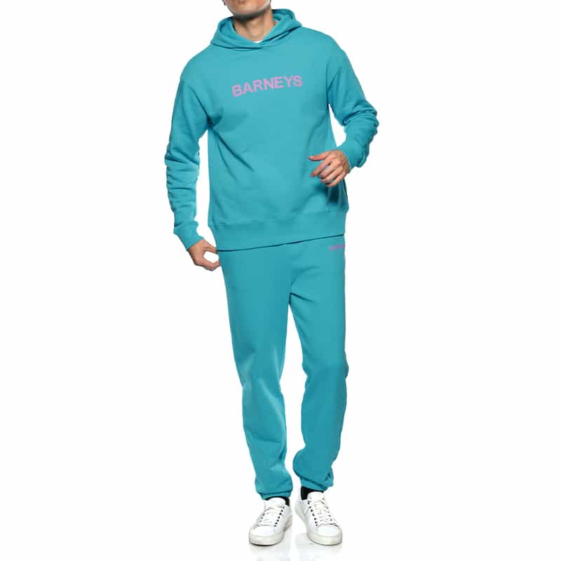 BARNEYS NEW YORK "BARNEYS" ロゴ入りスウェットフーディ BLUE