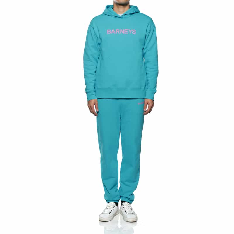 BARNEYS NEW YORK "BARNEYS" ロゴ入りスウェットフーディ BLUE