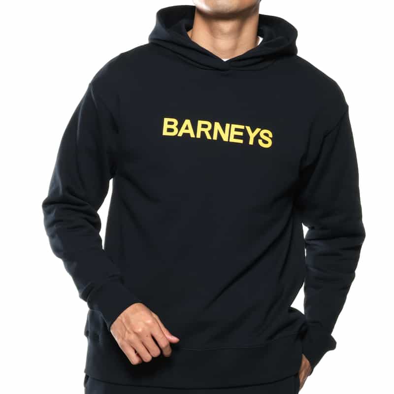 BARNEYS NEW YORK "BARNEYS" ロゴ入りスウェットフーディ NAVY