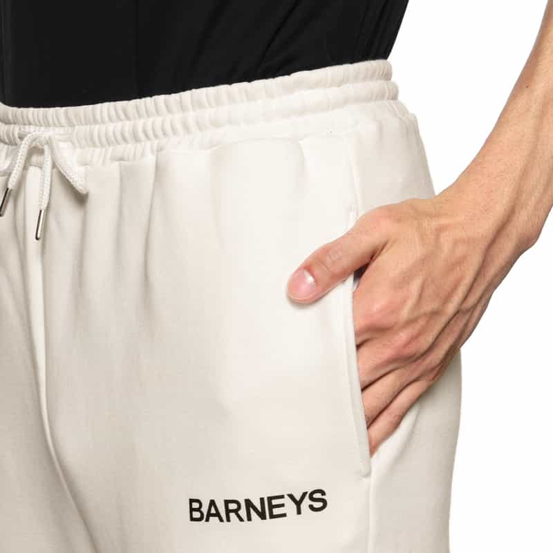 BARNEYS NEW YORK "BARNEYS" ロゴ入りスウェットパンツ WHITE