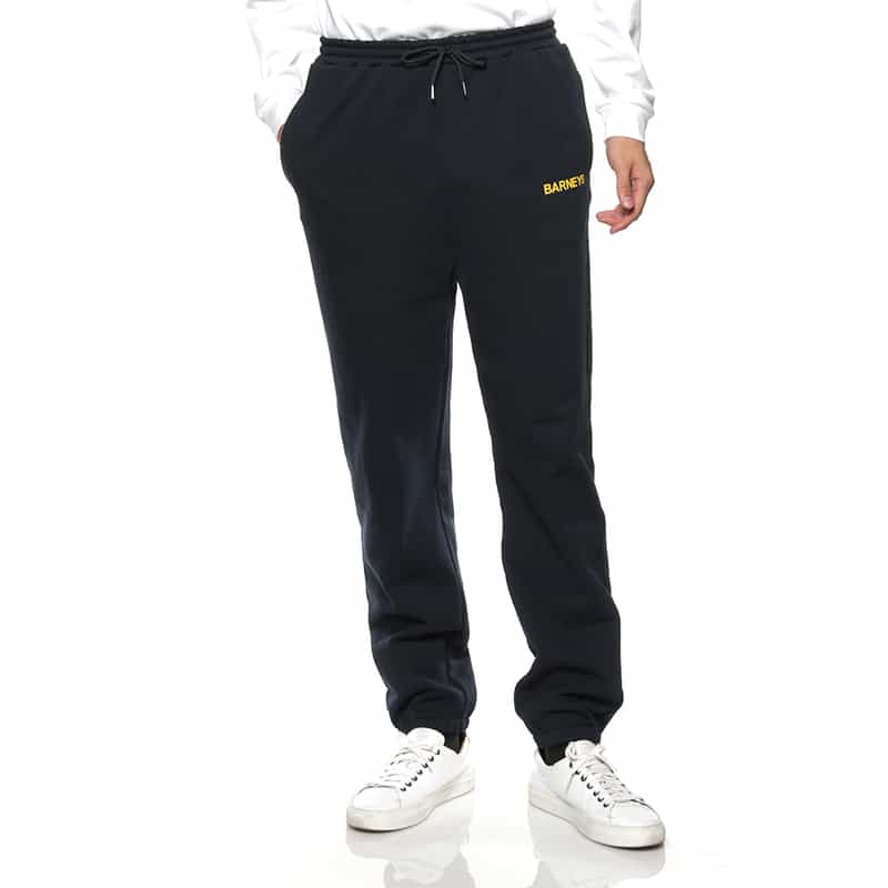 BARNEYS NEW YORK "BARNEYS" ロゴ入りスウェットパンツ NAVY