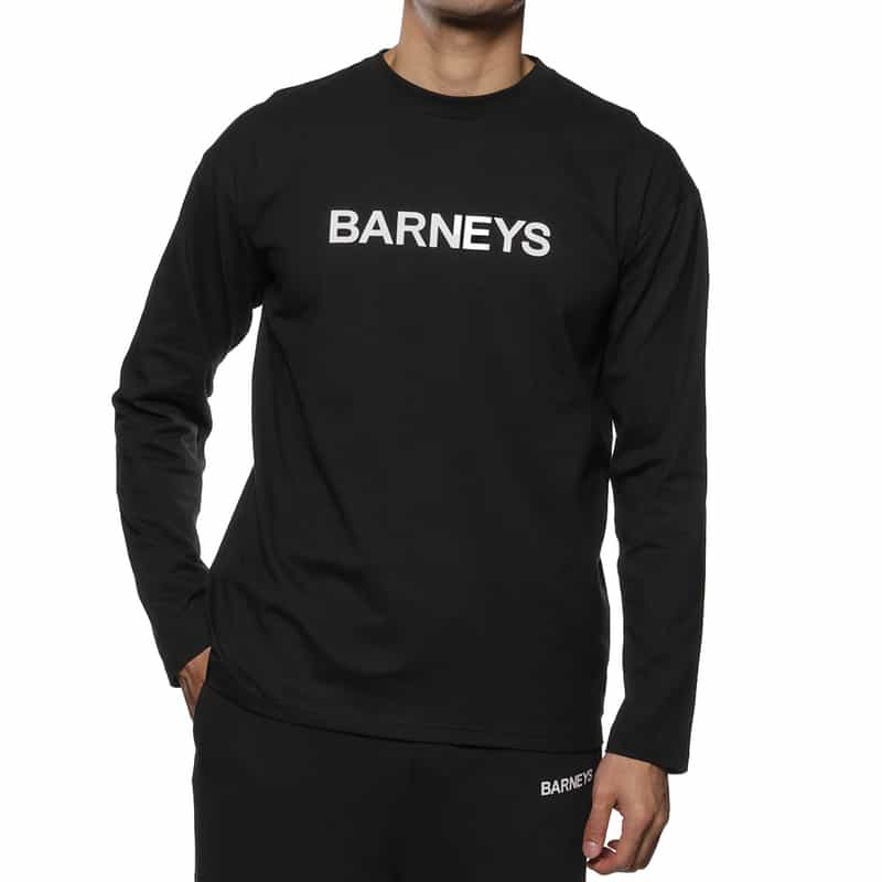 BARNEYS NEW YORK "BARNEYS" ロゴ入りロングスリーブカットソー BLACK