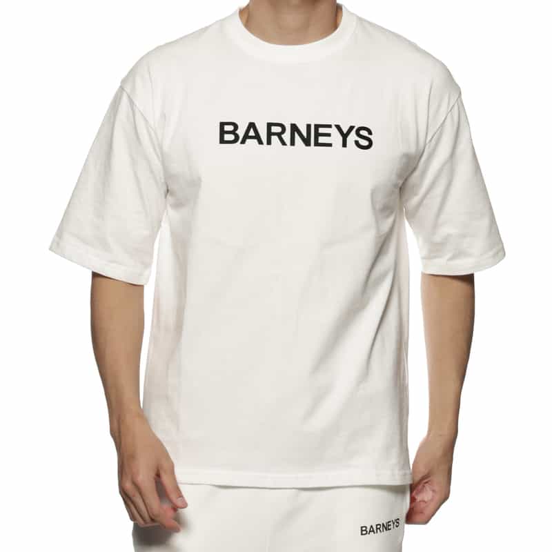 BARNEYS NEW YORK "BARNEYS" ロゴ入りハーフスリーブＴシャツ WHITE