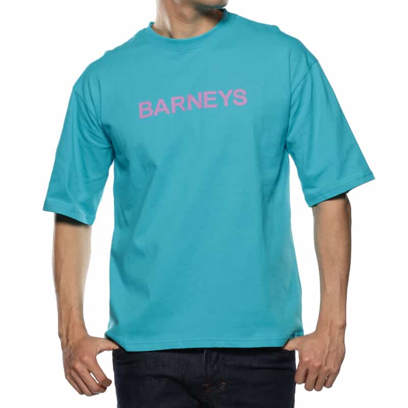BARNEYS NEW YORK "BARNEYS" ロゴ入りハーフスリーブＴシャツ BLUE