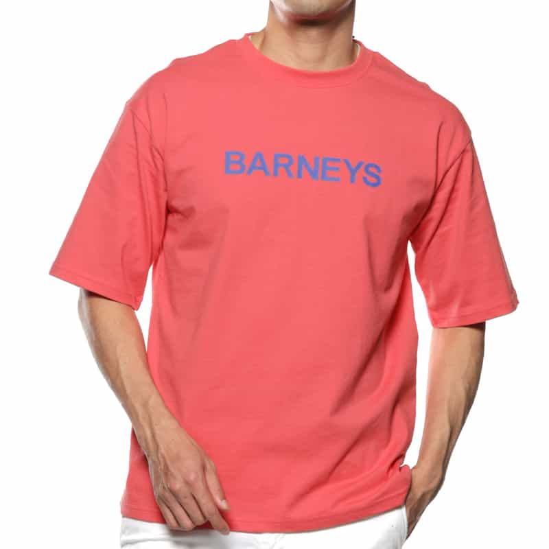 BARNEYS NEW YORK "BARNEYS" ロゴ入りハーフスリーブＴシャツ PINK