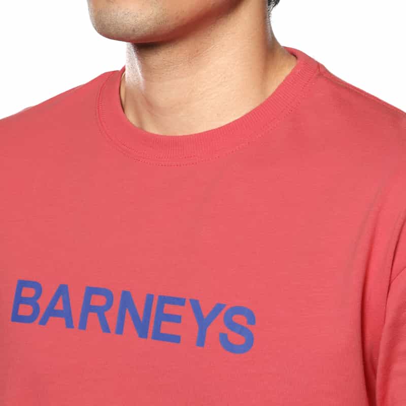 BARNEYS NEW YORK "BARNEYS" ロゴ入りハーフスリーブＴシャツ PINK