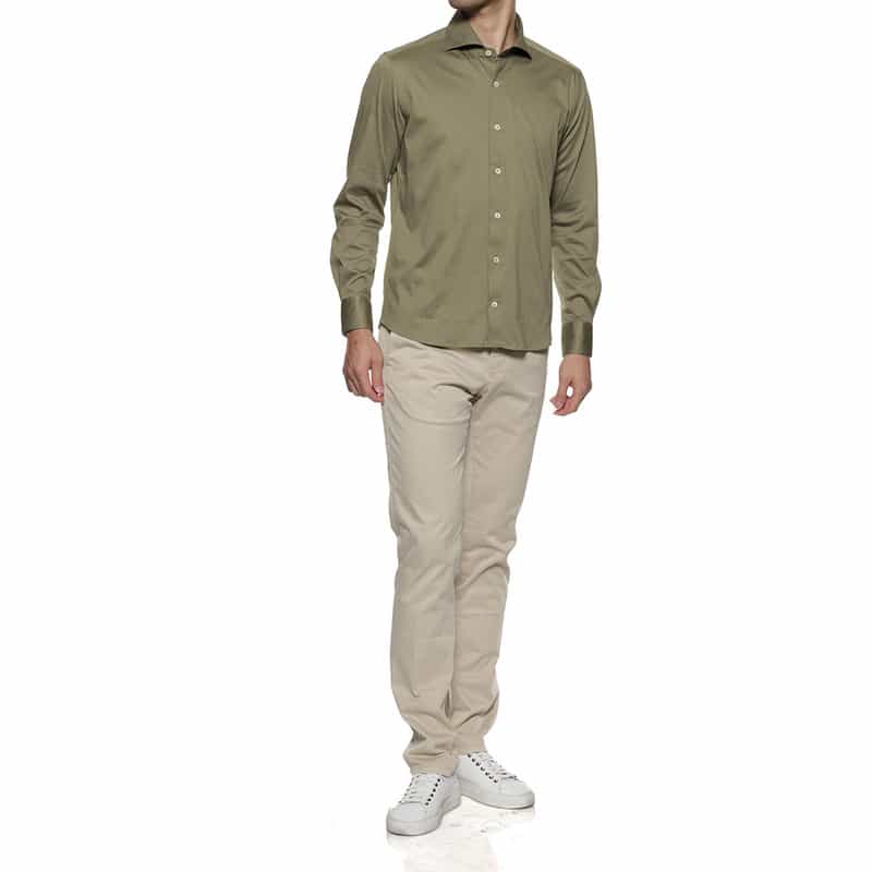 BARNEYS NEW YORK カッタウェイカラーシャツ KHAKI