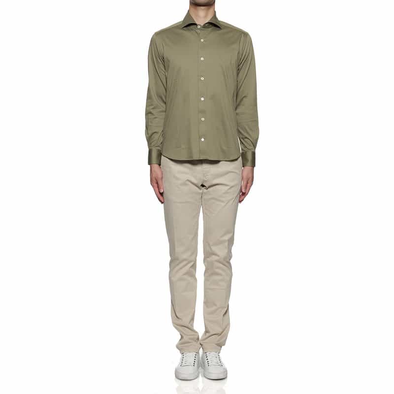 BARNEYS NEW YORK カッタウェイカラーシャツ KHAKI