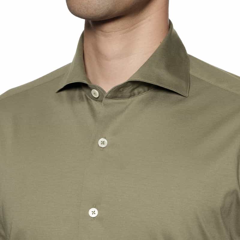 BARNEYS NEW YORK カッタウェイカラーシャツ KHAKI