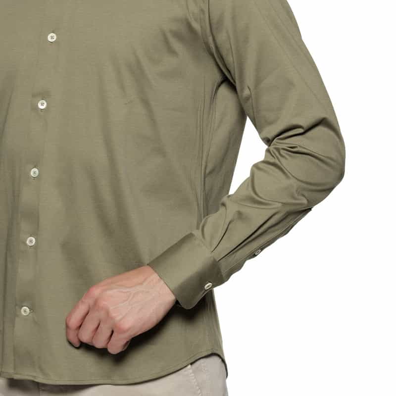 BARNEYS NEW YORK カッタウェイカラーシャツ KHAKI