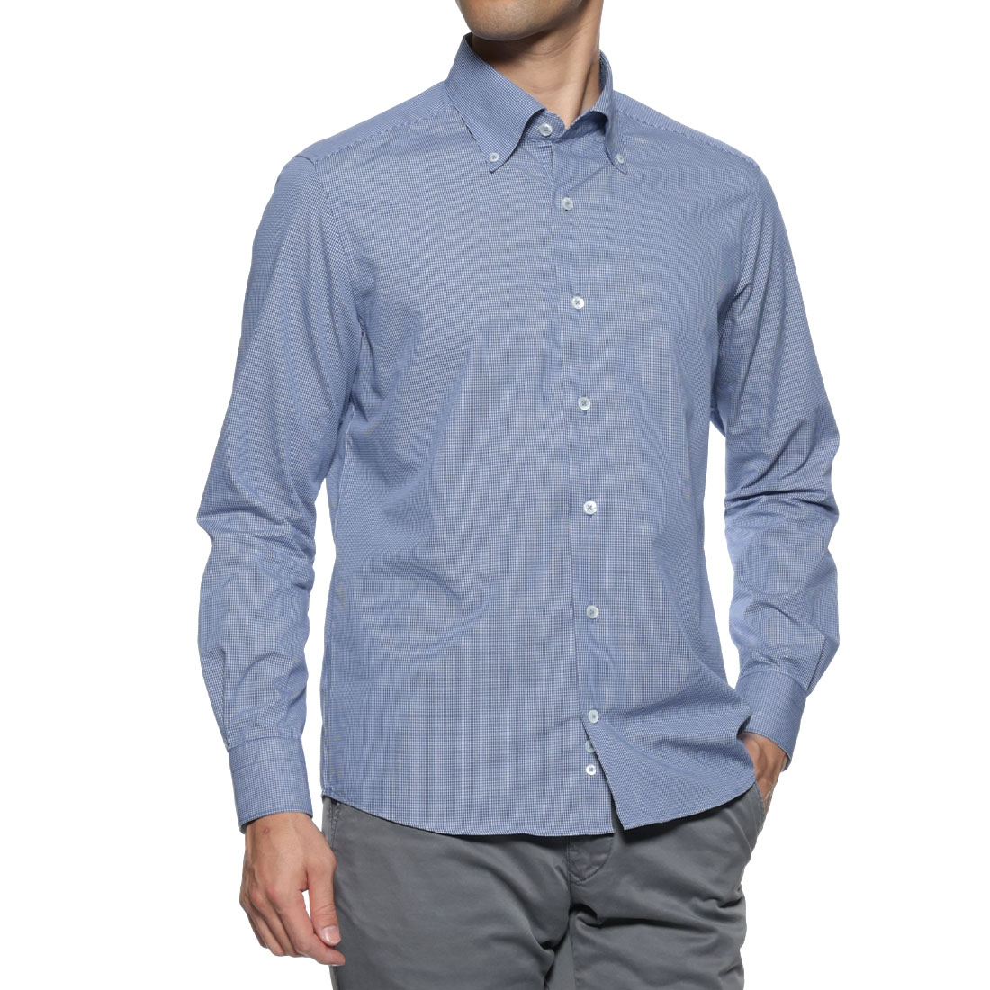 ギンガムチェック柄ボタンダウンシャツ