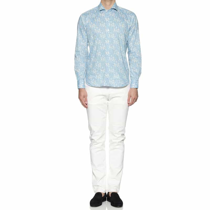 BARNEYS NEW YORK リバティープリントシャツ BLUE