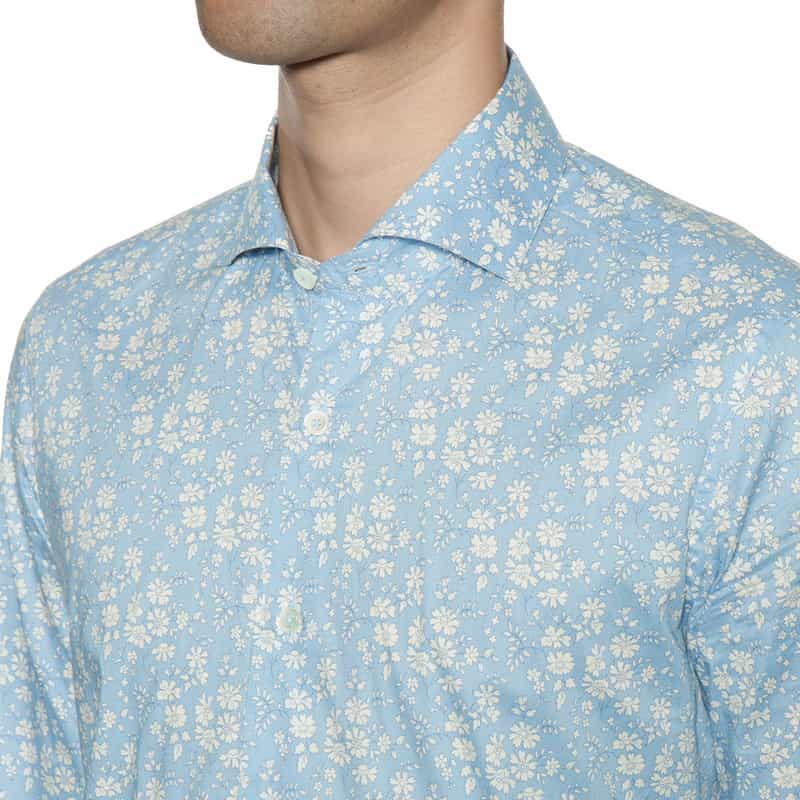 BARNEYS NEW YORK リバティープリントシャツ BLUE