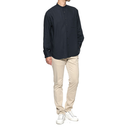 レーヨンリネン バンドカラーシャツ（2234171）｜BARNEYS NEW