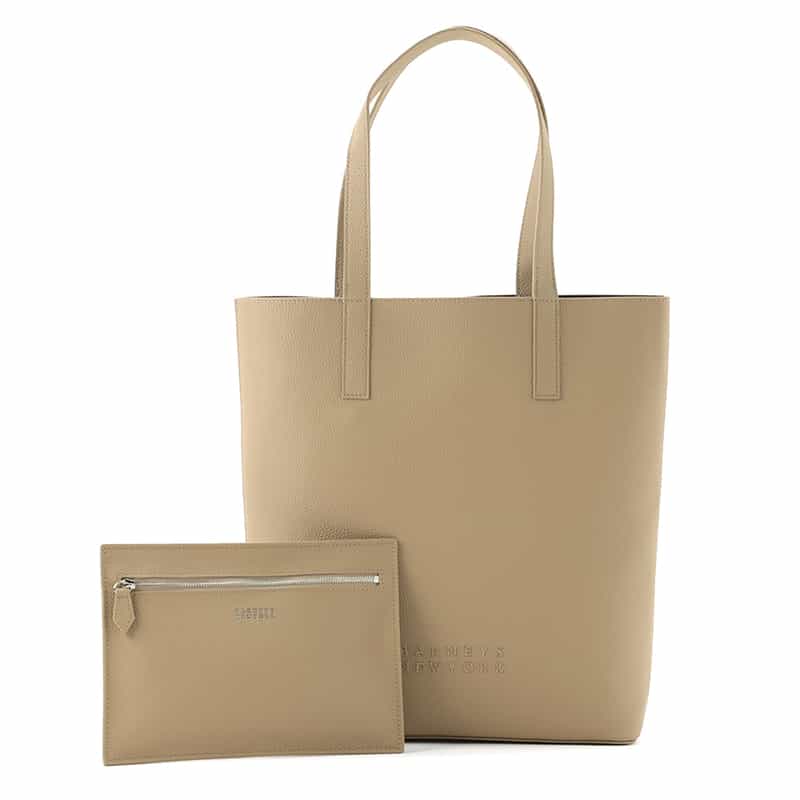BARNEYS NEW YORK マイクロファイバー素材 縦型トートバッグ BEIGE