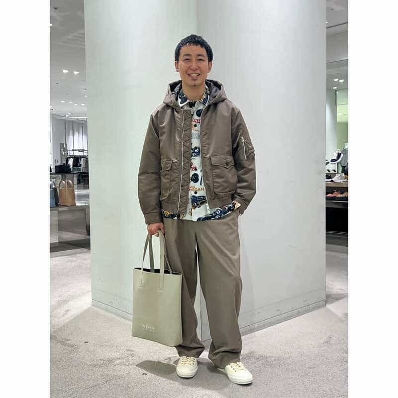 BARNEYS NEW YORK マイクロファイバー素材 縦型トートバッグ BEIGE