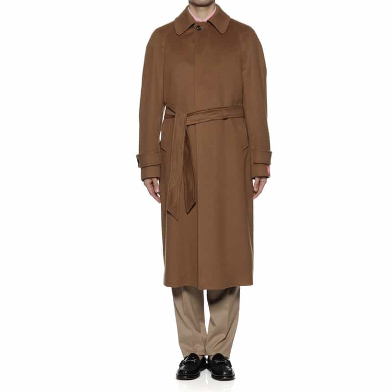 BARNEYS NEW YORK カシミヤ素材ベルテッドコート CAMEL