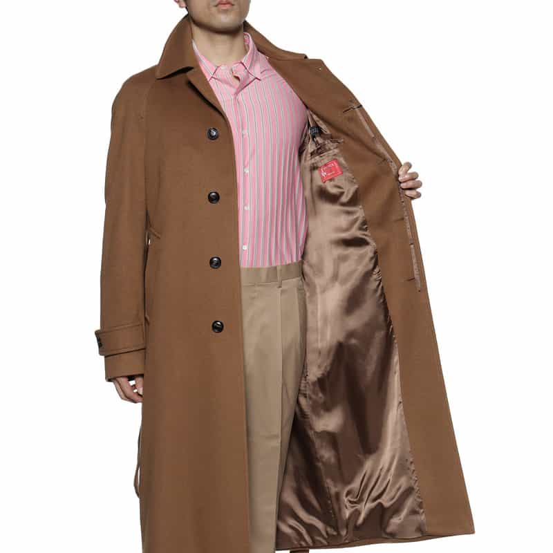BARNEYS NEW YORK カシミヤ素材ベルテッドコート CAMEL