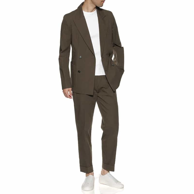 BARNEYS NEW YORK セットアップ ダブルブレステッドジャケット BROWN