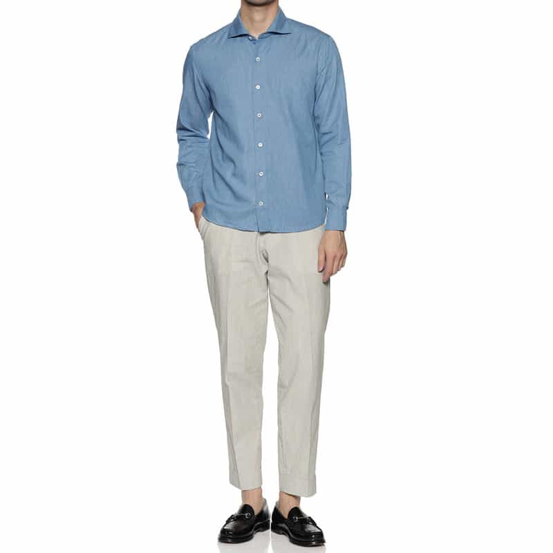 BARNEYS NEW YORK セットアップ ストライプ柄テーパードパンツ WHITE