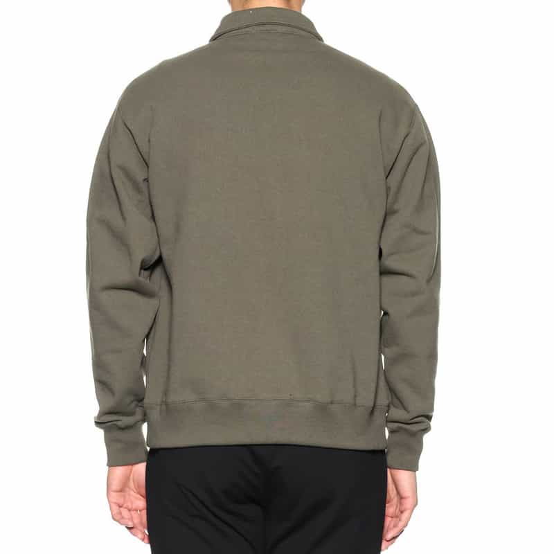 BARNEYS NEW YORK ジップアップ スウェットプルオーバー KHAKI