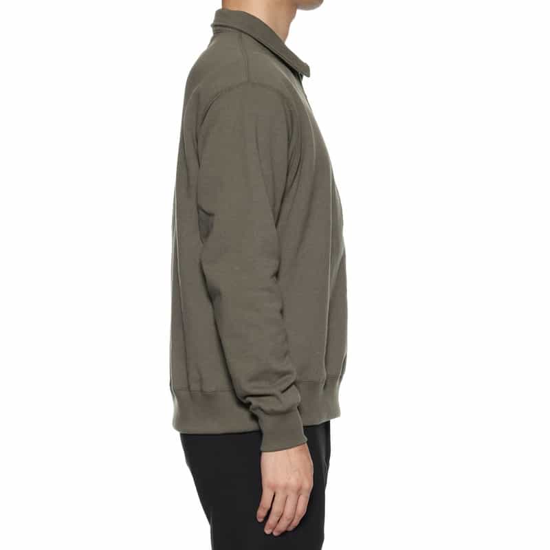 BARNEYS NEW YORK ジップアップ スウェットプルオーバー KHAKI