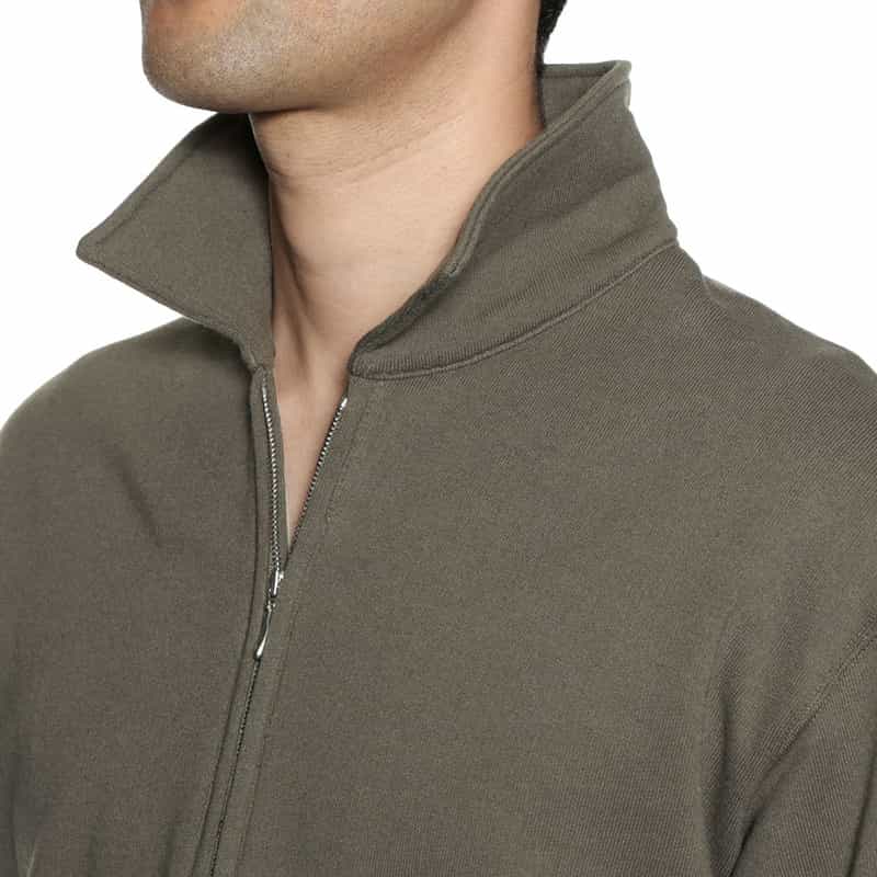 BARNEYS NEW YORK ジップアップ スウェットプルオーバー KHAKI