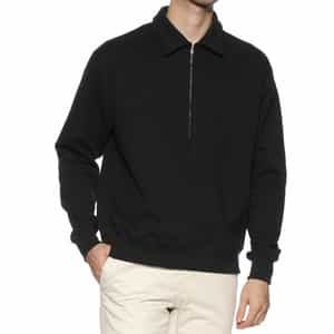 ジップアップ スウェットプルオーバー