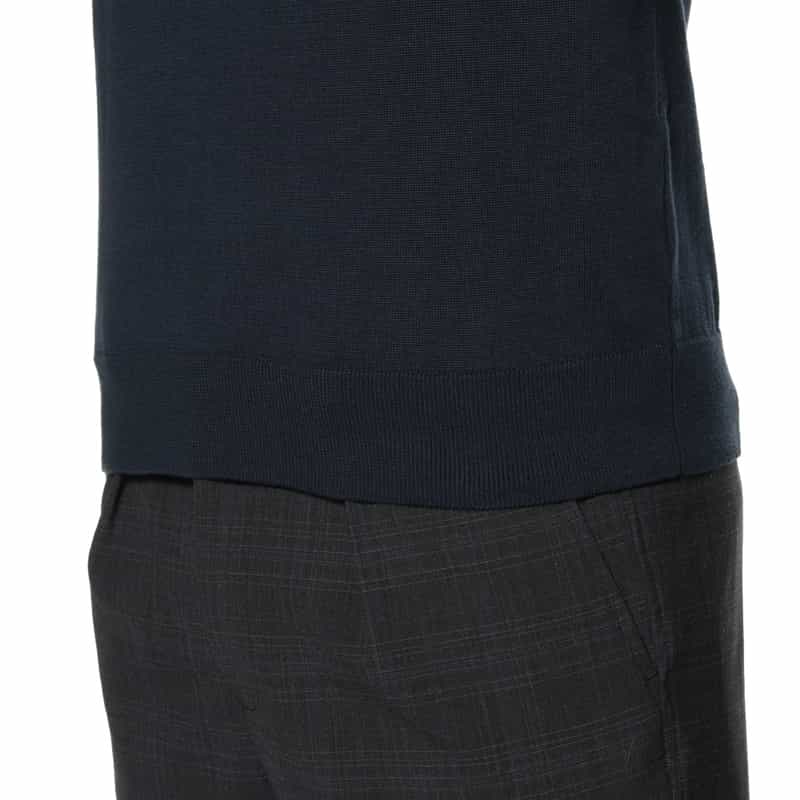 BARNEYS NEW YORK コットン クルーネックニットプルオーバー NAVY