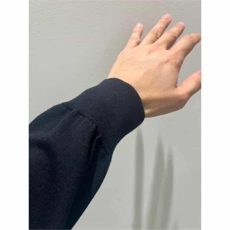 BARNEYS NEW YORK シーアイランドコットン クルーネックニットプルオーバー BLACK