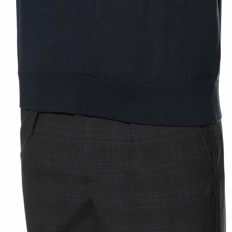 BARNEYS NEW YORK コットン Vネックニットプルオーバー NAVY