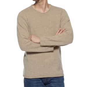 カシミヤクルーネックニットプルオーバー