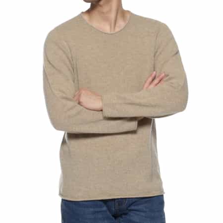 カシミヤクルーネックニットプルオーバー