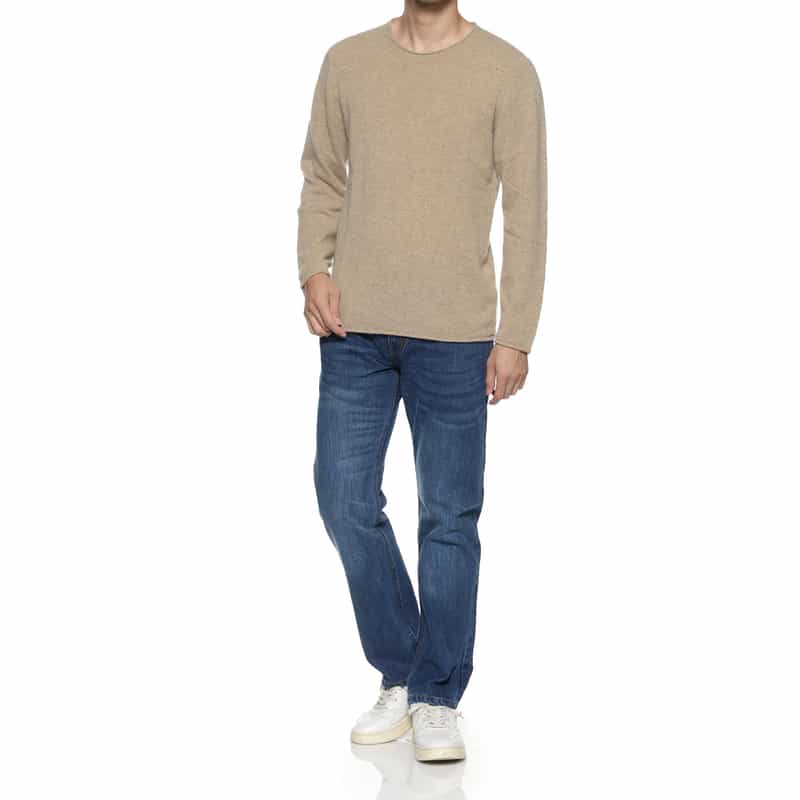 BARNEYS NEW YORK カシミヤクルーネックニットプルオーバー BEIGE