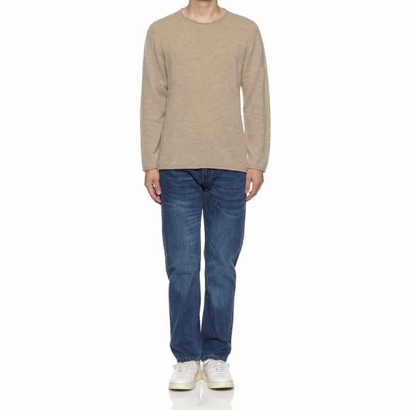 BARNEYS NEW YORK カシミヤクルーネックニットプルオーバー BEIGE