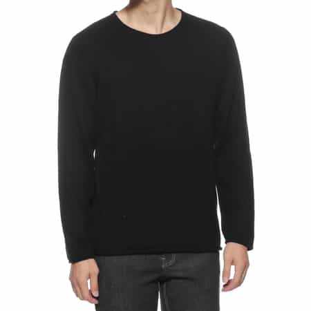 カシミヤクルーネックニットプルオーバー