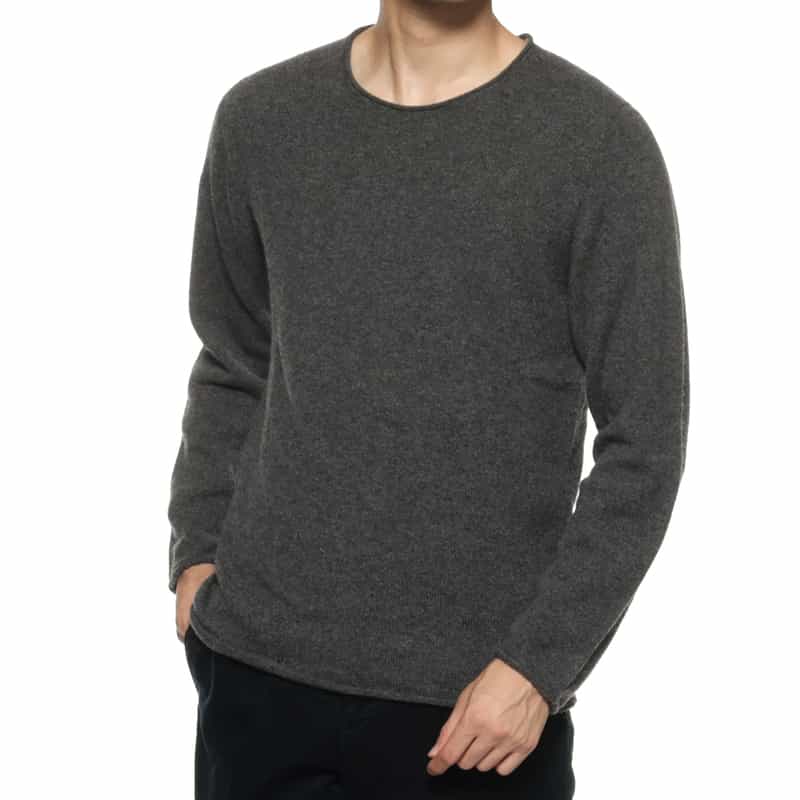 カシミヤクルーネックニットプルオーバー