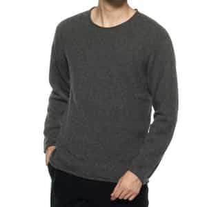 カシミヤクルーネックニットプルオーバー